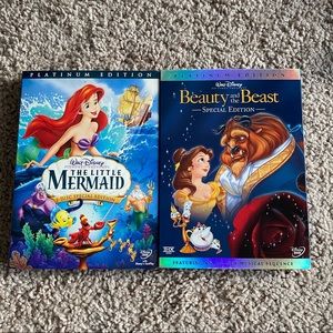 Disney Little Mermaid & Beauty and the Beast DVDs